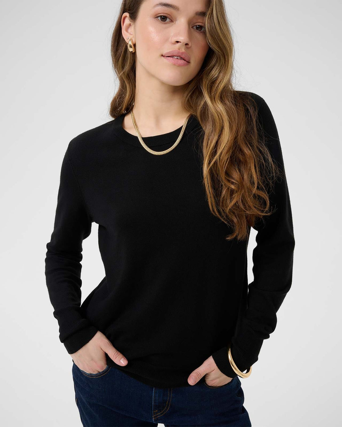 KAFFE Genser Lizza Knit Pullover - Black Deep