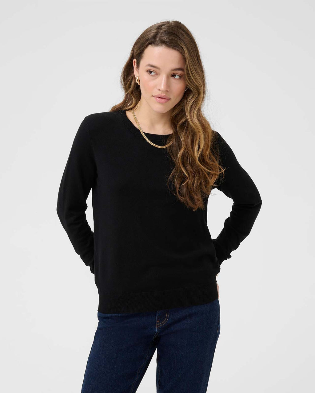 KAFFE Genser Lizza Knit Pullover - Black Deep