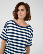 KAFFE Topp Regina Striped - Midnight/ Chalk Stripe