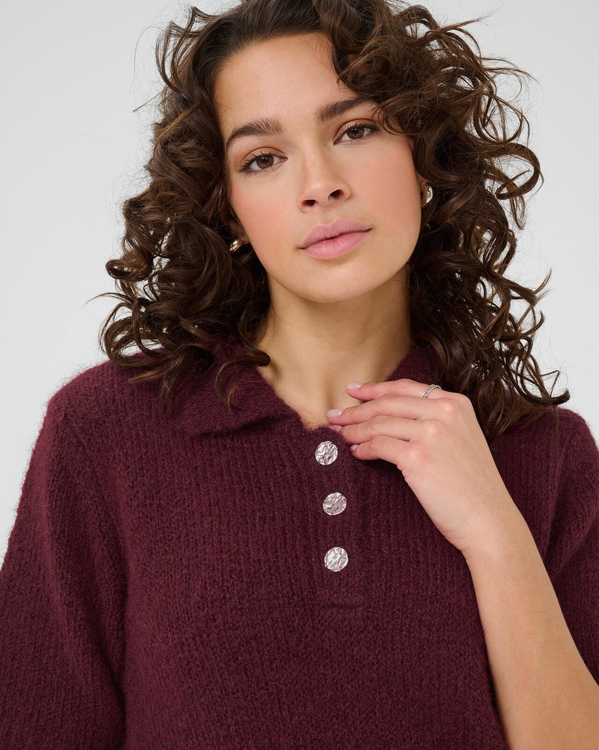 KAFFE Strikket topp Emilie - Windsor wine