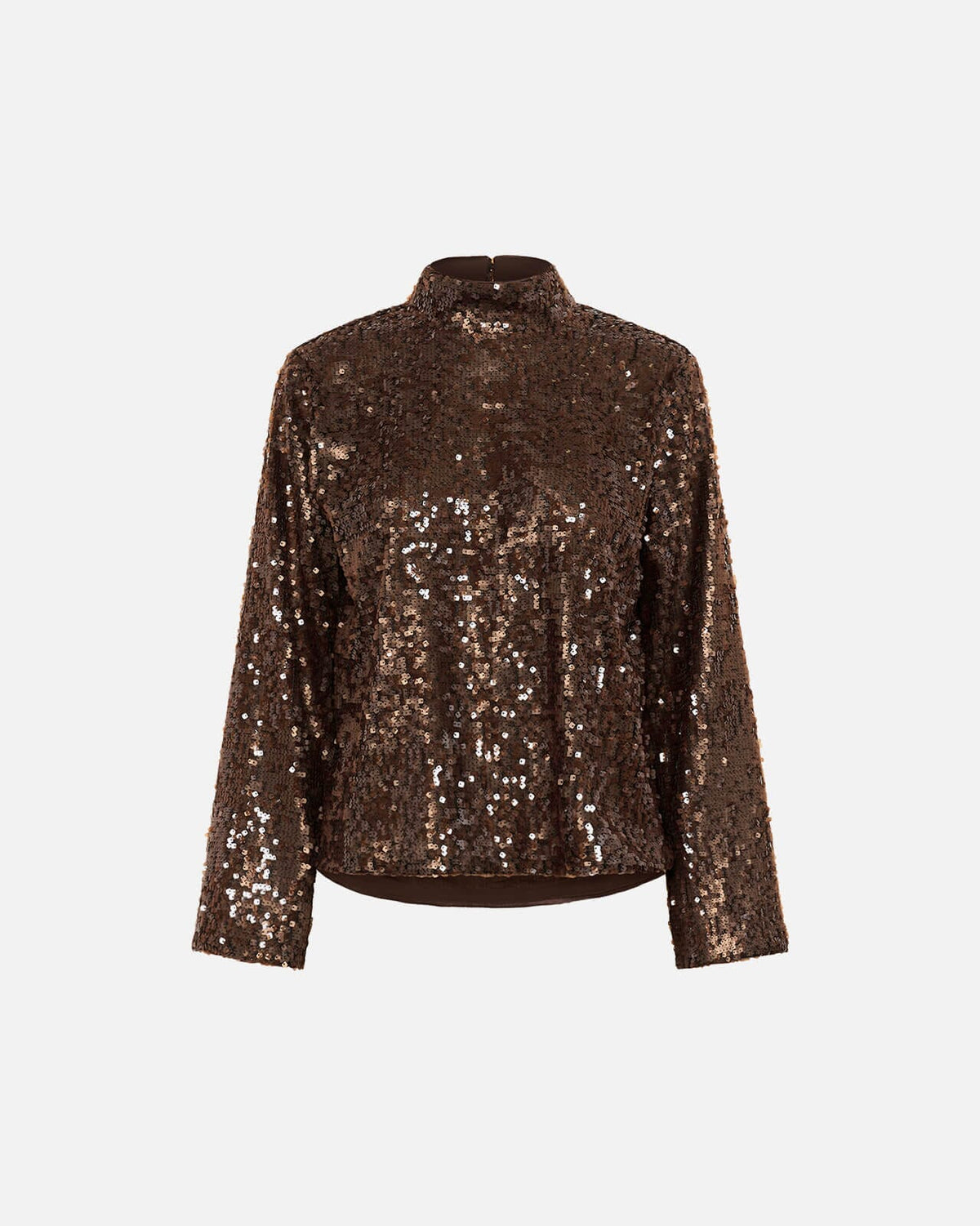 KAFFE Paljettopp Ziggy Sequin Blouse - Black Coffee CC