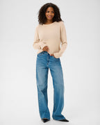 KAFFE Strikkegenser Cashie Ull - Feather Gray Melange