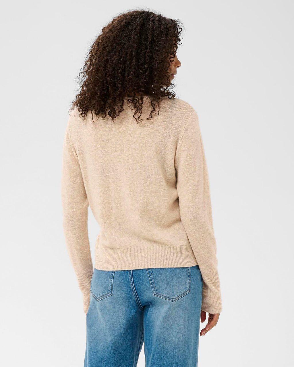 KAFFE Strikkegenser Cashie Ull - Feather Gray Melange