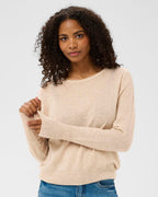 KAFFE Strikkegenser Cashie Ull - Feather Gray Melange