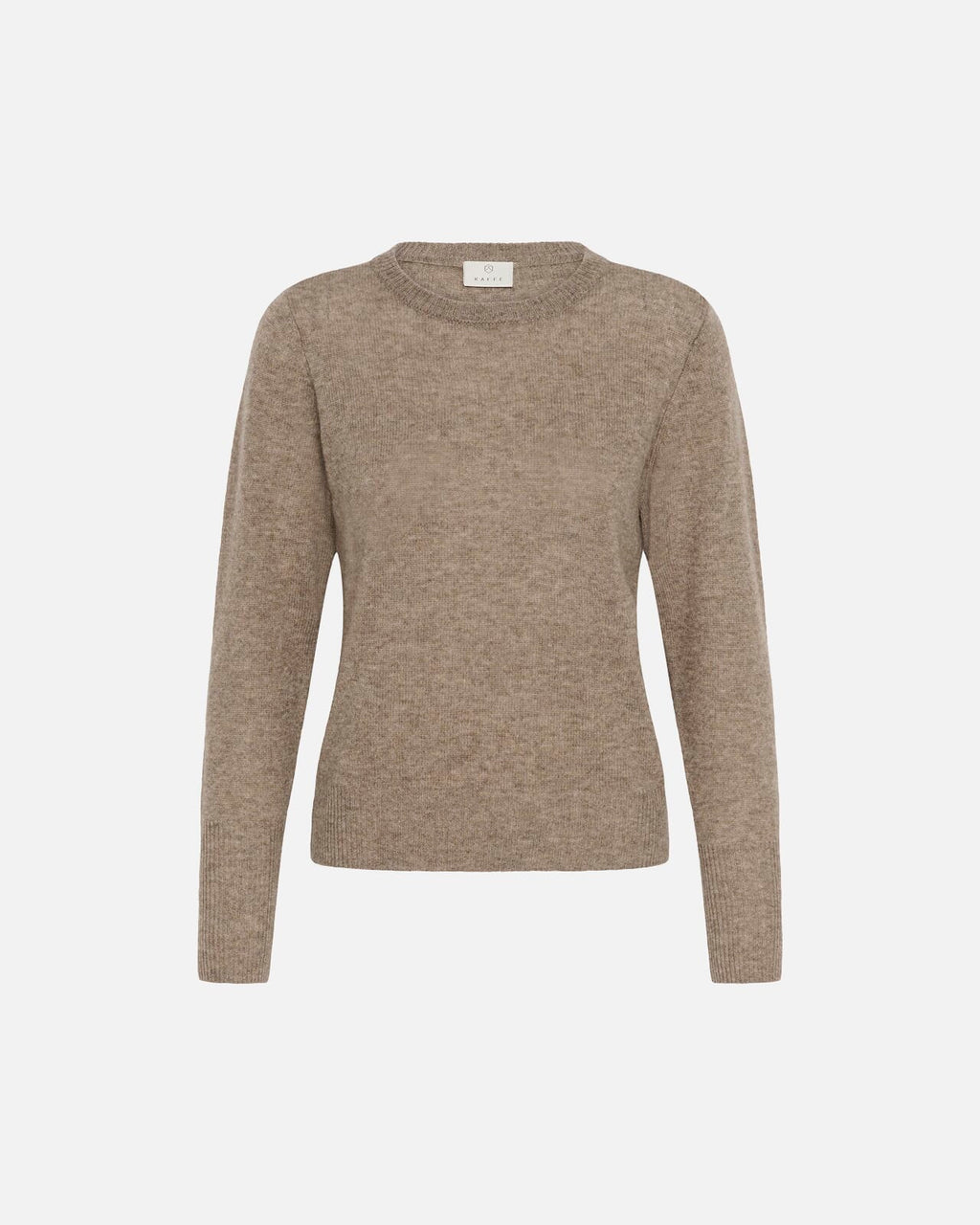 KAFFE Strikkegenser Cashie Ull - Desert Taupe Melange