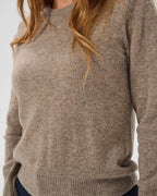 KAFFE Strikkegenser Cashie Ull - Desert Taupe Melange