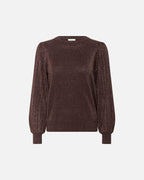 KAFFE Genser Regina Pleat LS - Black Coffee
