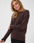 KAFFE Genser Regina Pleat LS - Black Coffee