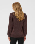KAFFE Genser Regina Pleat LS - Black Coffee
