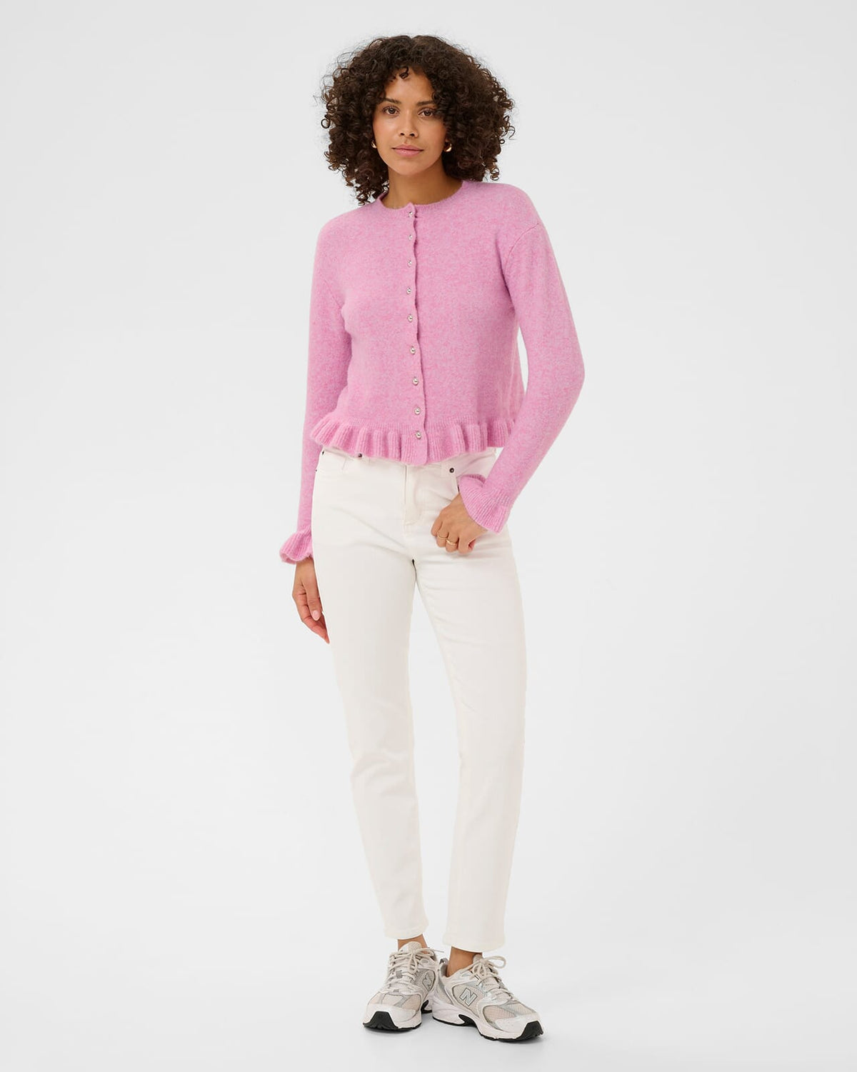 KAFFE Cardigan Emma Frill - Pink Frosting Melange