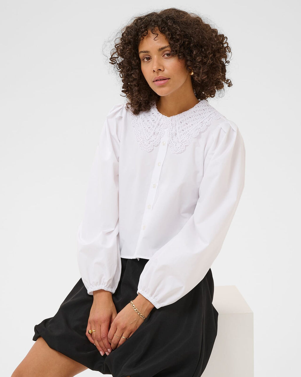KAFFE Bluse Orla - Optical White