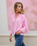 KAFFE Bluse Flora - Pink Frosting