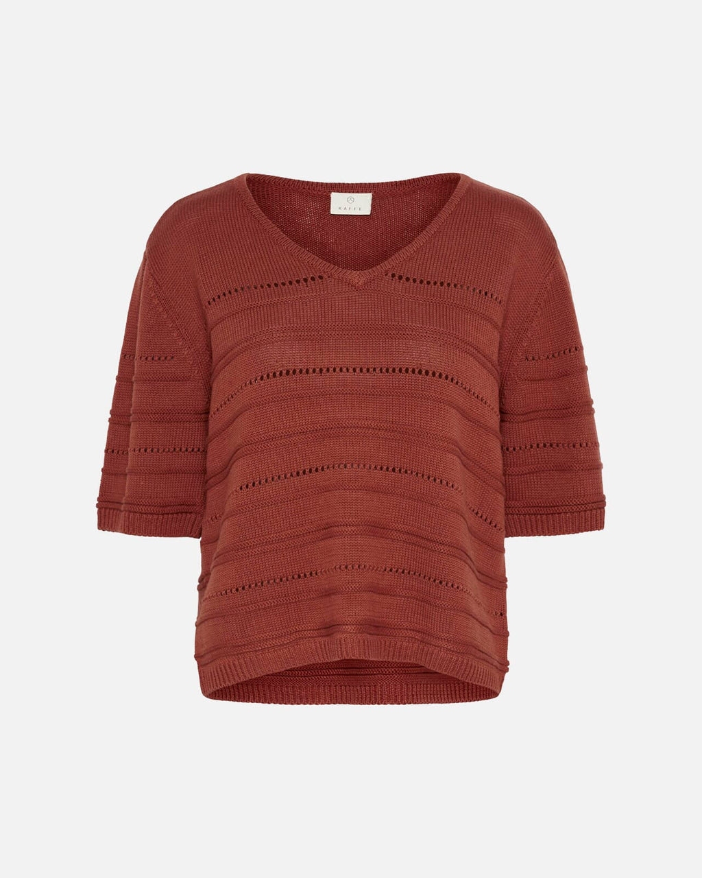 KAFFE Strikket Topp Mellie Knit Pullover - Henna