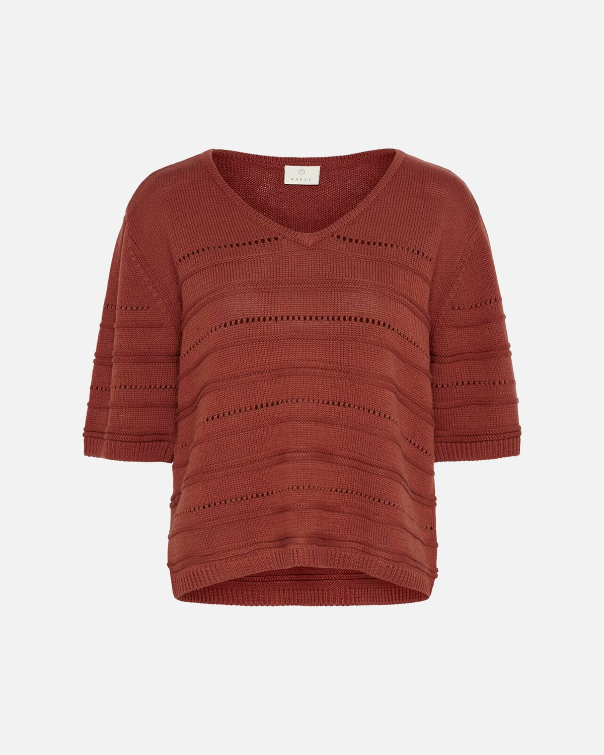 KAFFE Strikket Topp Mellie Knit Pullover - Henna