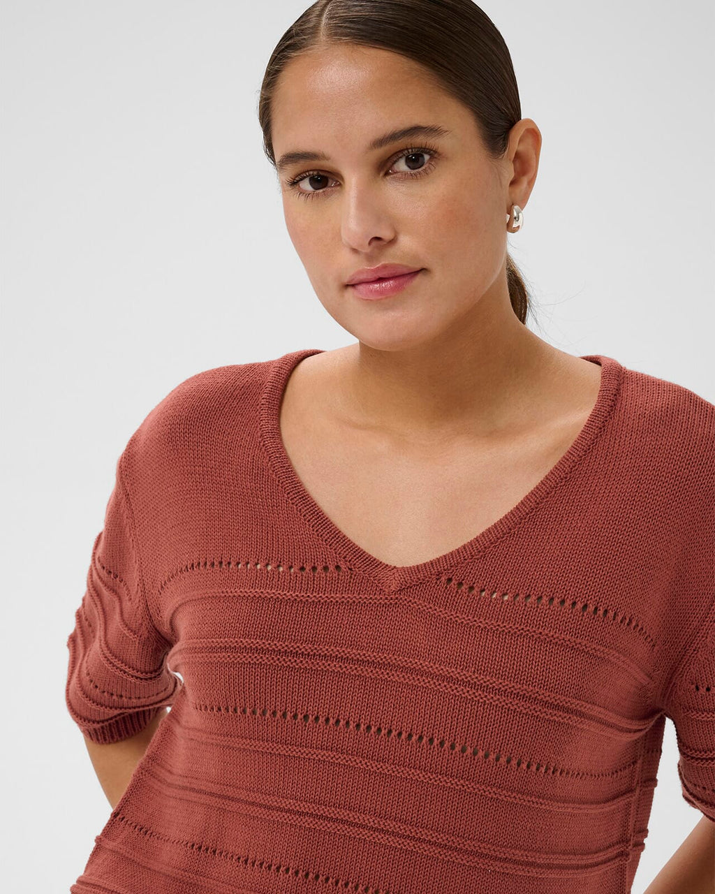 KAFFE Strikket Topp Mellie Knit Pullover - Henna