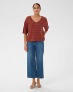 KAFFE Strikket Topp Mellie Knit Pullover - Henna