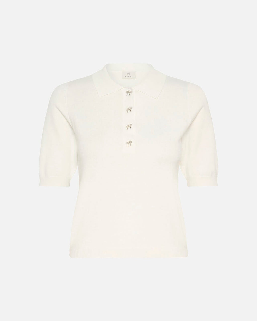 KAFFE Topp Lizza Polo Pullover - Chalk