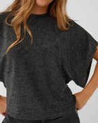KAFFE Topp Rebecca T-shirt - Silver black glitter