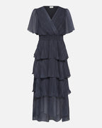 KAFFE Maxikjole Louisa - Blue Blurry Stripe
