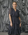 KAFFE Maxikjole Louisa - Blue Blurry Stripe