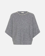 KAFFE Strikket Topp Betty Wing SL Pullover - Grey Melange