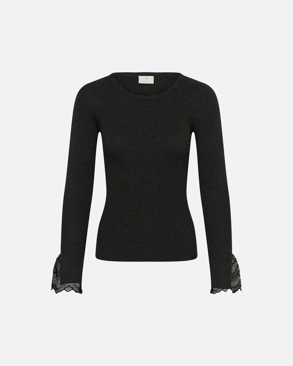 KAFFE Genser Amalia Knit - Dark Grey Melange