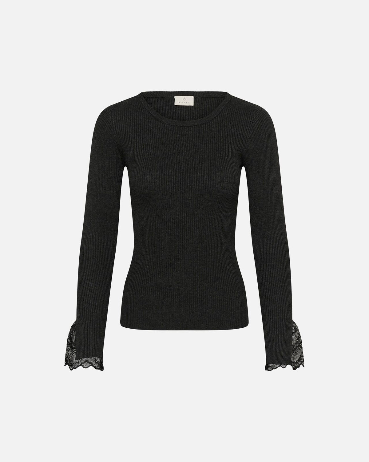 KAFFE Genser Amalia Knit - Dark Grey Melange