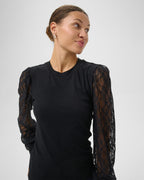 KAFFE Bluse Liana Lace - Black Deep