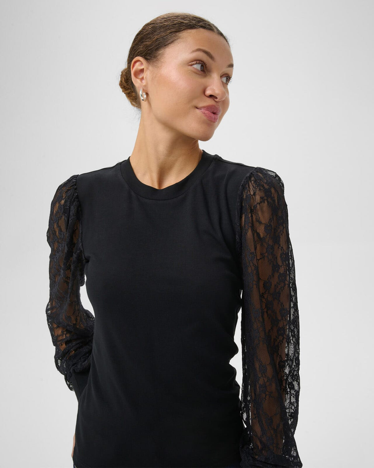 KAFFE Bluse Liana Lace - Black Deep