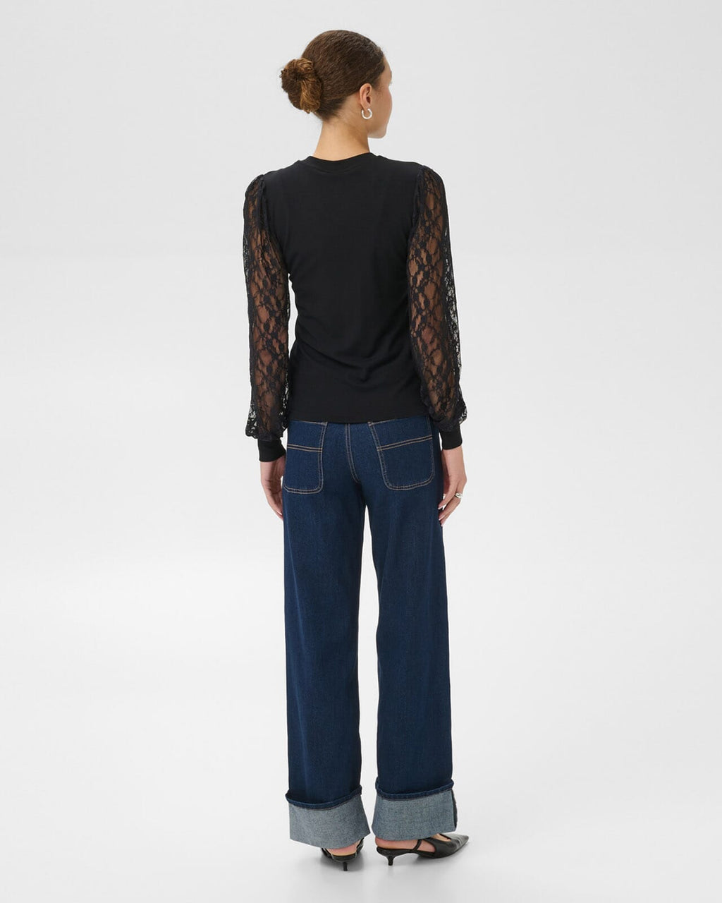KAFFE Bluse Liana Lace - Black Deep