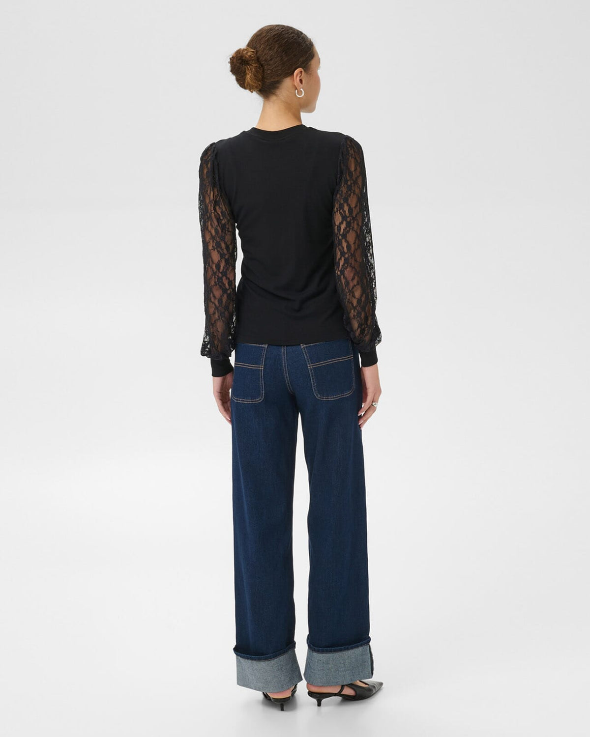 KAFFE Bluse Liana Lace - Black Deep