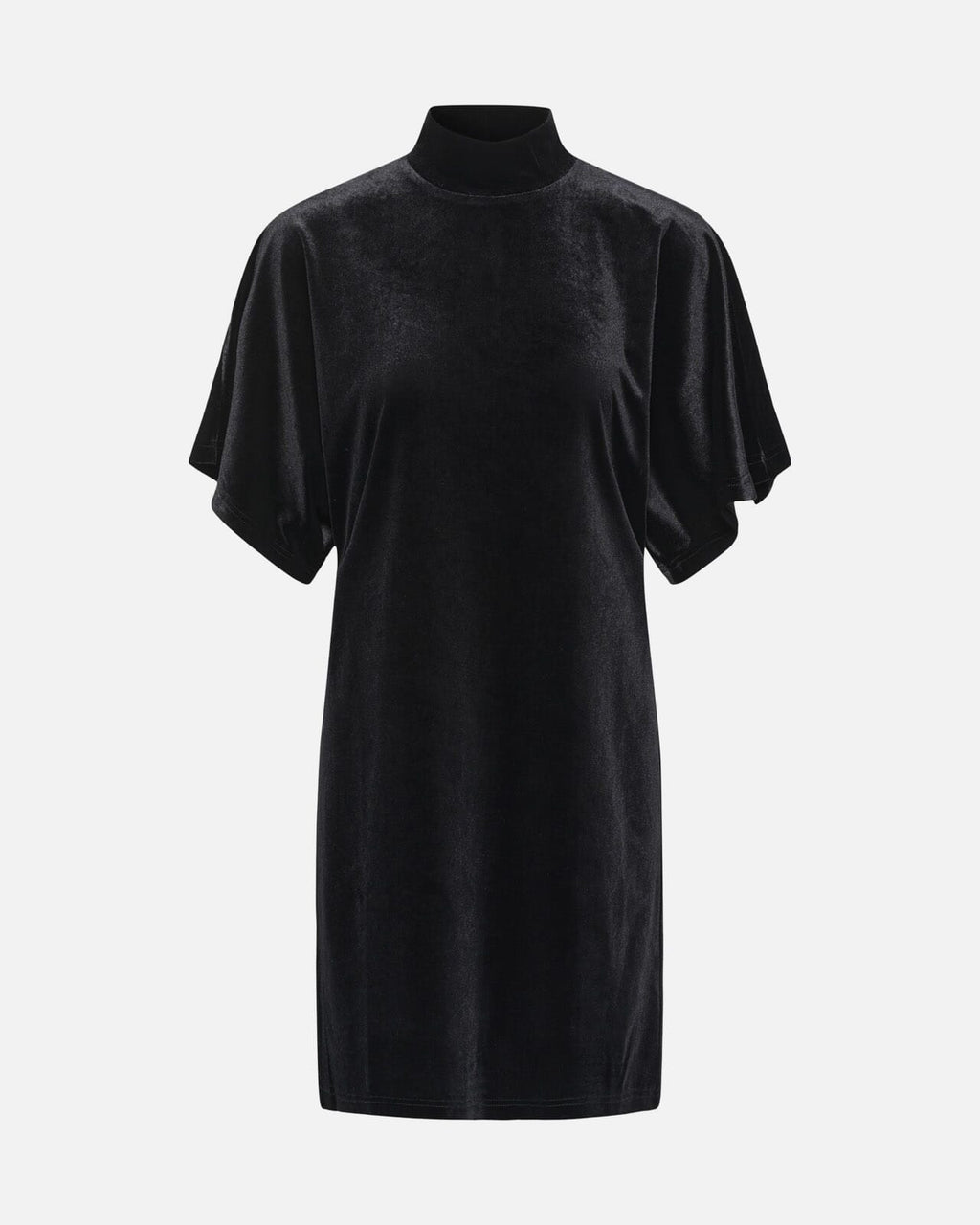 KAFFE Kjole Kelly Velour Wing SL - Black Deep