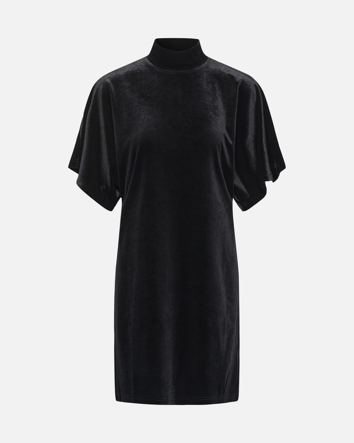 KAFFE Kjole Kelly Velour Wing SL - Black Deep