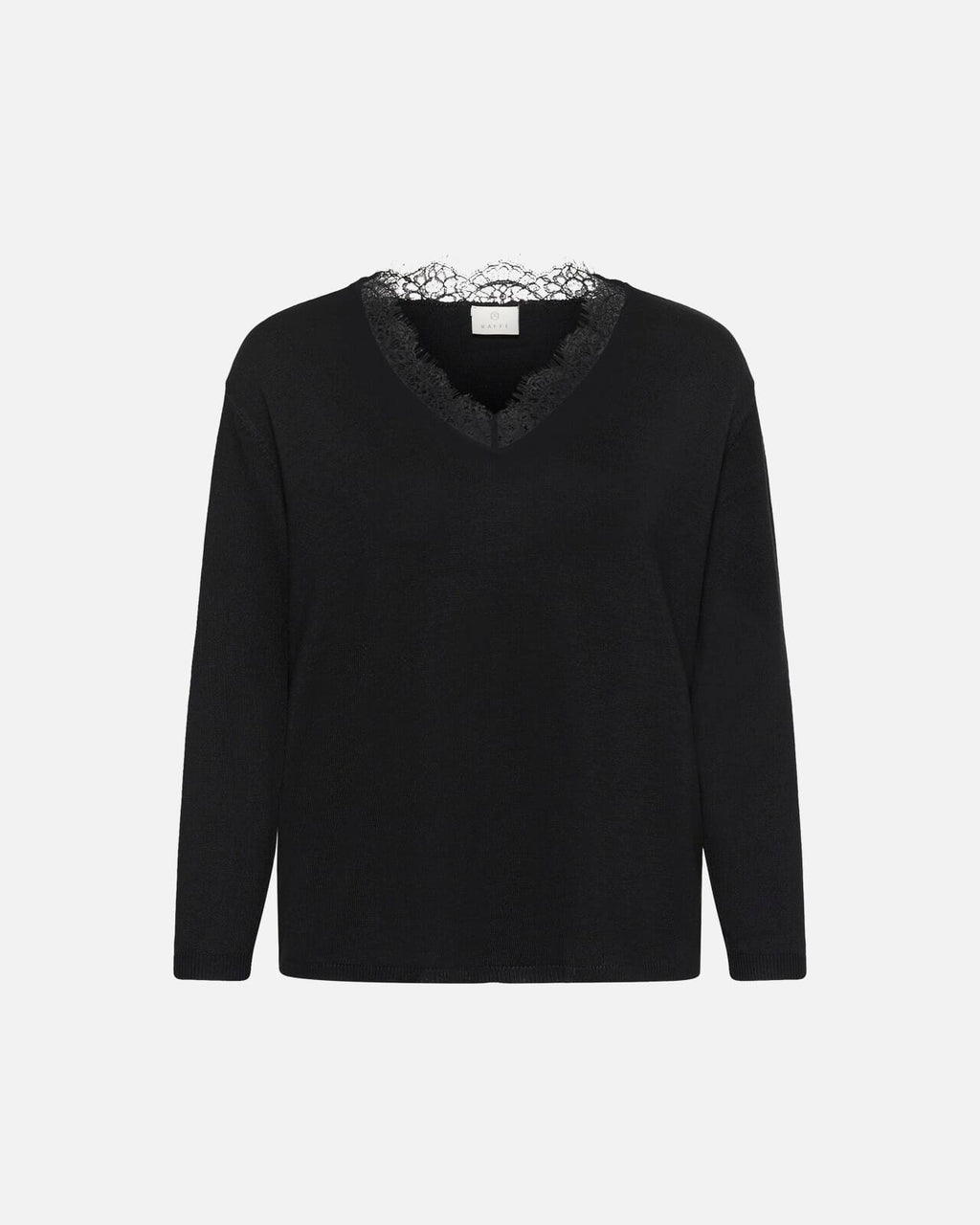 KAFFE Genser Lizza Lace - Black Deep