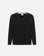 KAFFE Genser Lizza Lace - Black Deep