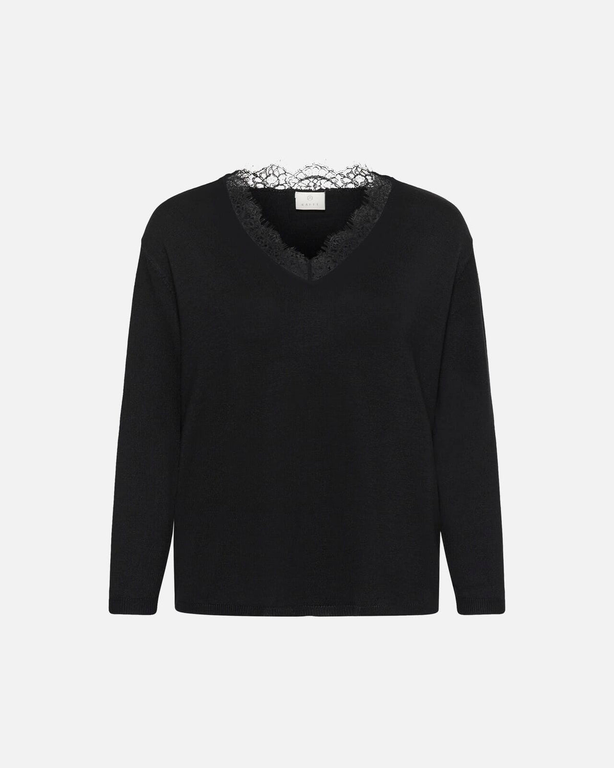 KAFFE Genser Lizza Lace - Black Deep