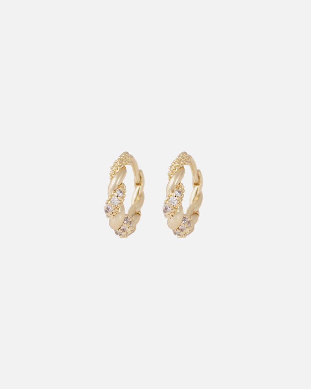 Snö of Sweden Øreringer Twist crystal oval - Gold/ Clear