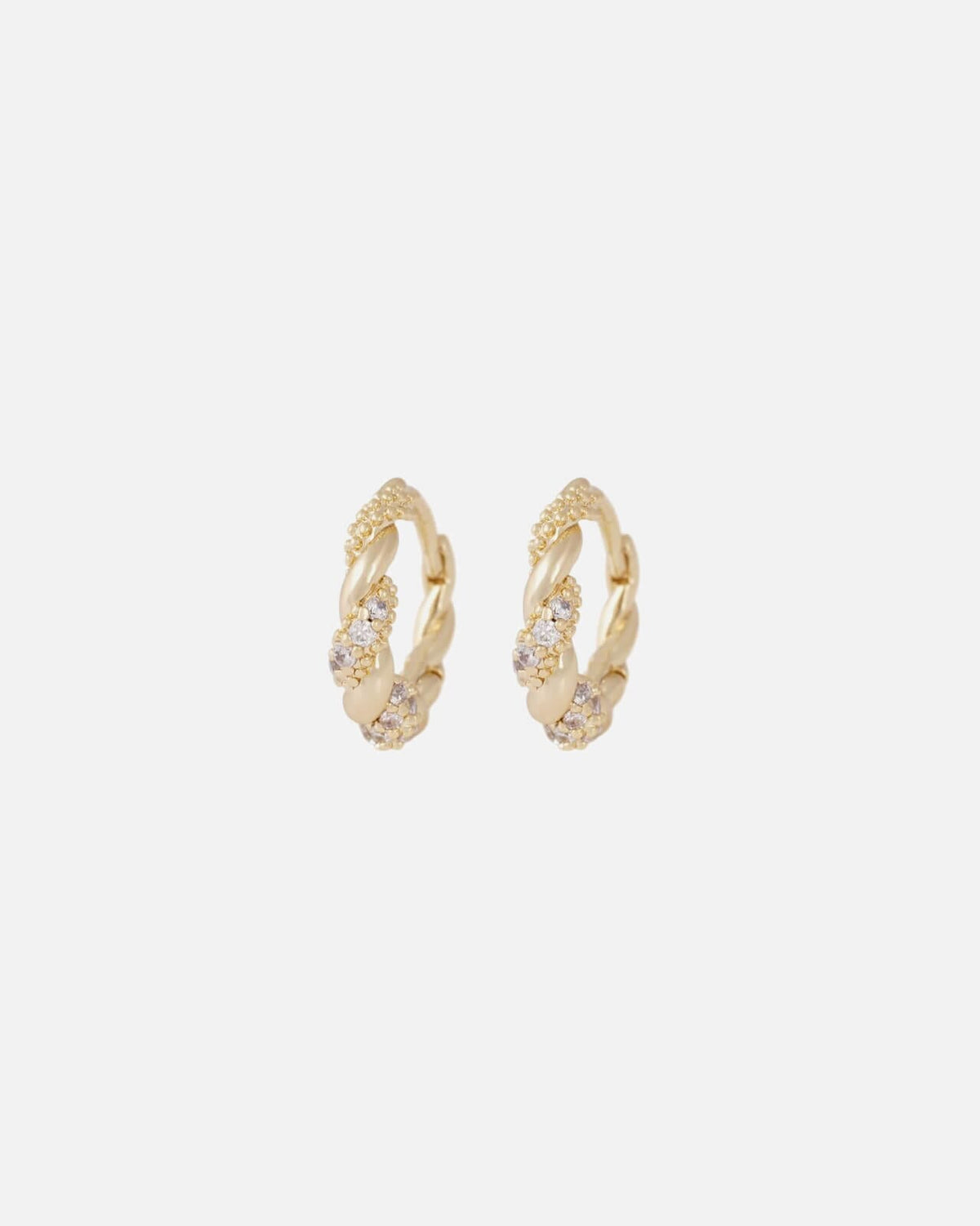 Snö of Sweden Øreringer Twist crystal oval - Gold/ Clear