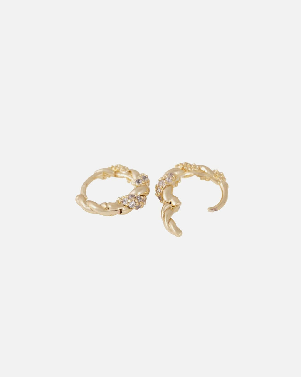 Snö of Sweden Øreringer Twist crystal oval - Gold/ Clear