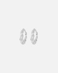 Snö of Sweden Øreringer Twist crystal oval - Silver/ Clear