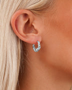 Snö of Sweden Øreringer Twist crystal oval - Silver/ Clear