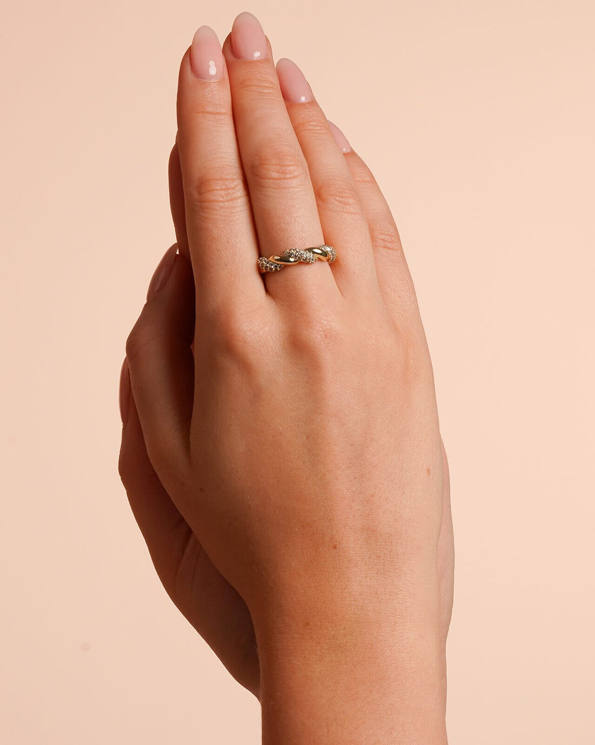 Snö of Sweden Ring Twist - Gold/ Clear