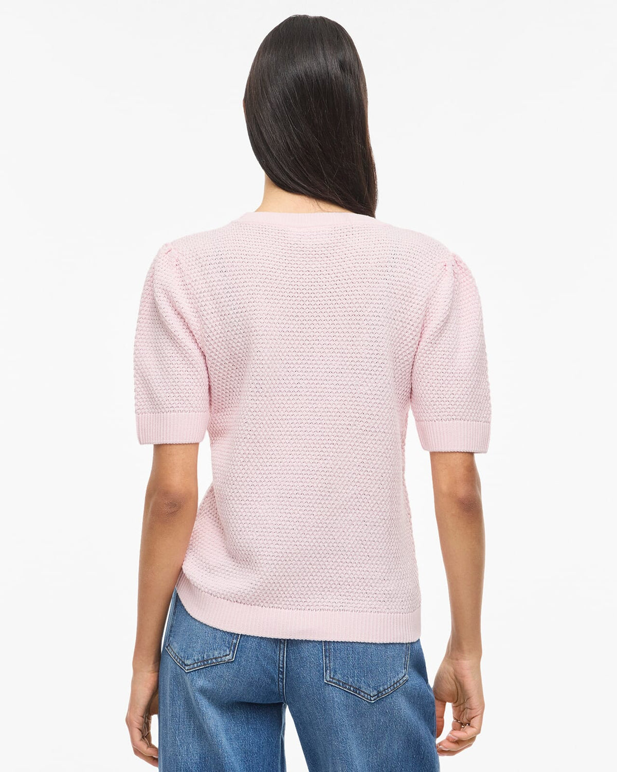 VILA Strikket Topp Dalo SS - Cherry Blossom