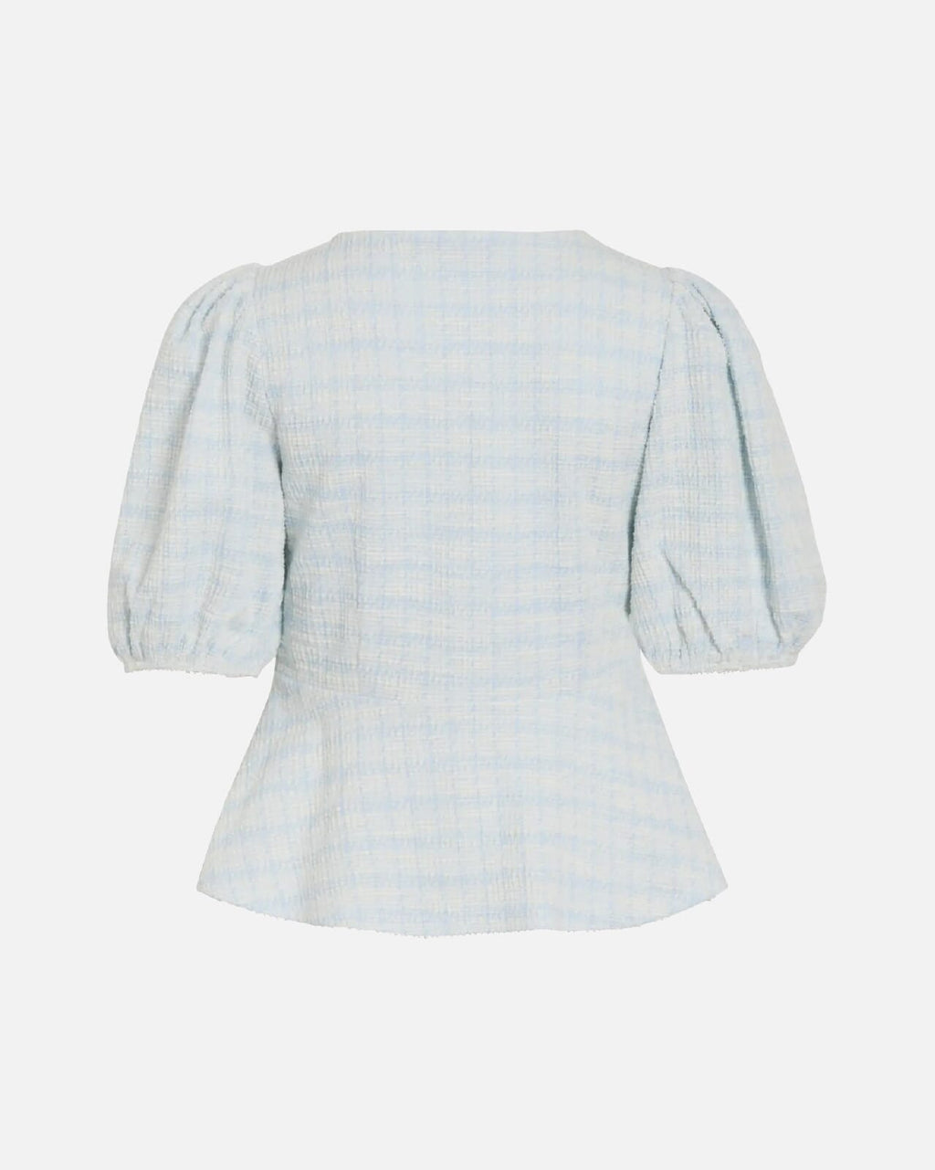 VILA Topp Amy Peplum V-neck 2/4 Peplum - Snow White/ Nantucket Breeze