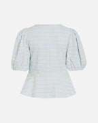 VILA Topp Amy Peplum V-neck 2/4 Peplum - Snow White/ Nantucket Breeze