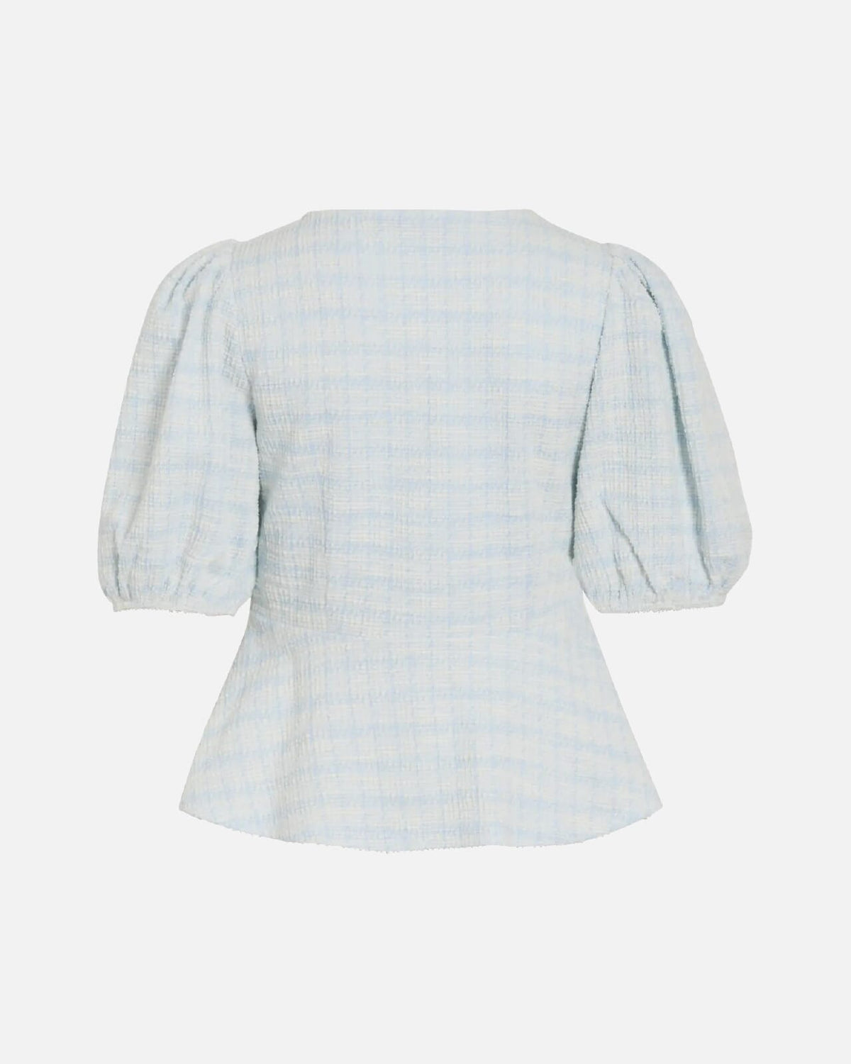 VILA Topp Amy Peplum V-neck 2/4 Peplum - Snow White/ Nantucket Breeze