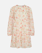 VILA Kjole Emma L/S O-neck - Cloud Dancer/ Flower
