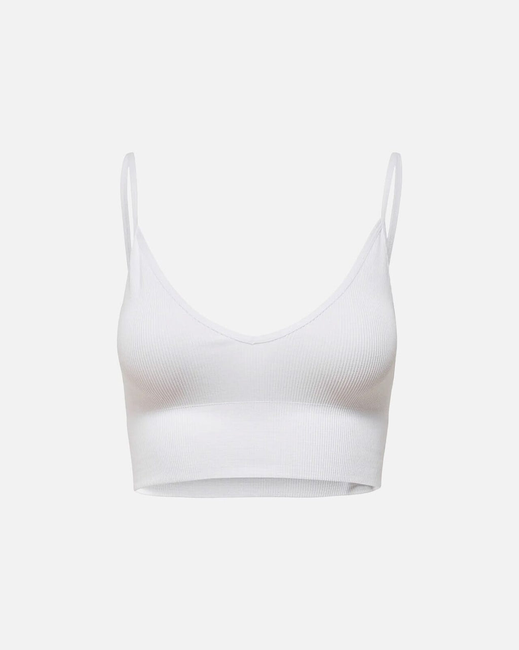 ONLY Topp Vicky Rib Seamless V-Neck - Bright White