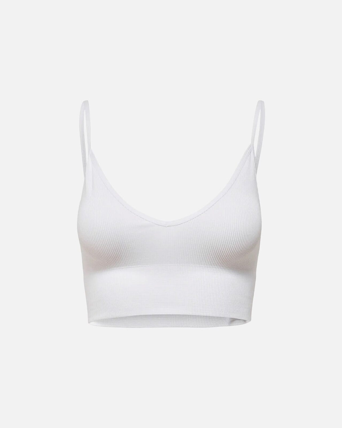 ONLY Topp Vicky Rib Seamless V-Neck - Bright White