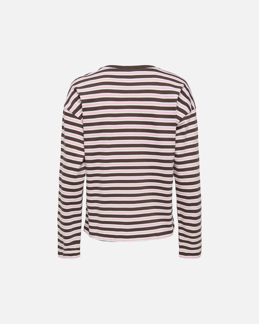 ONLY Topp New Soph L/S O-neck - Black Coffee/ Orchid Pink/ Cloud dancer
